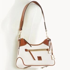 Dooney & Bourke Cream Pebble Grain Leather Hobo Shoulder Bag NWT